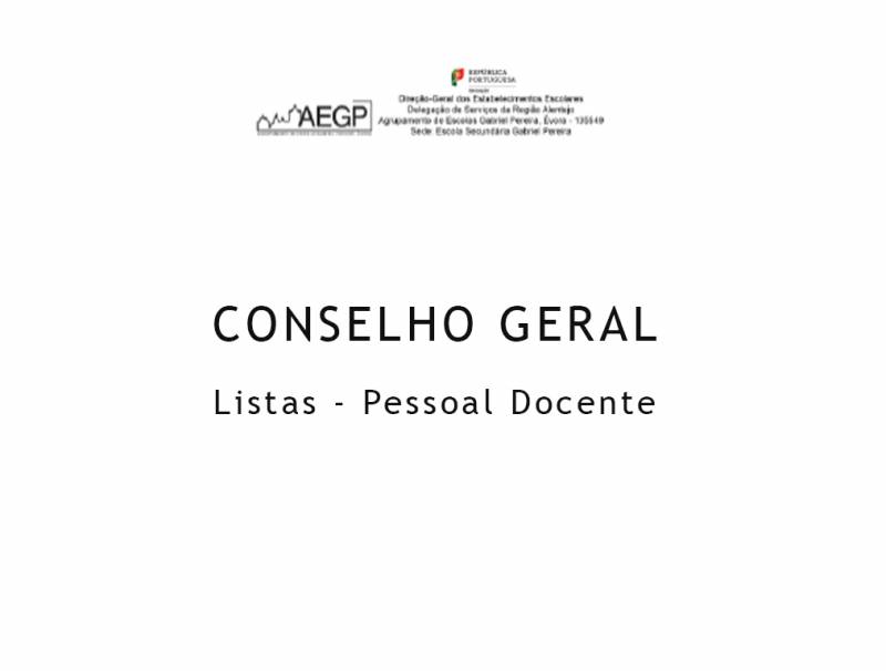 listas - Conselho Geral